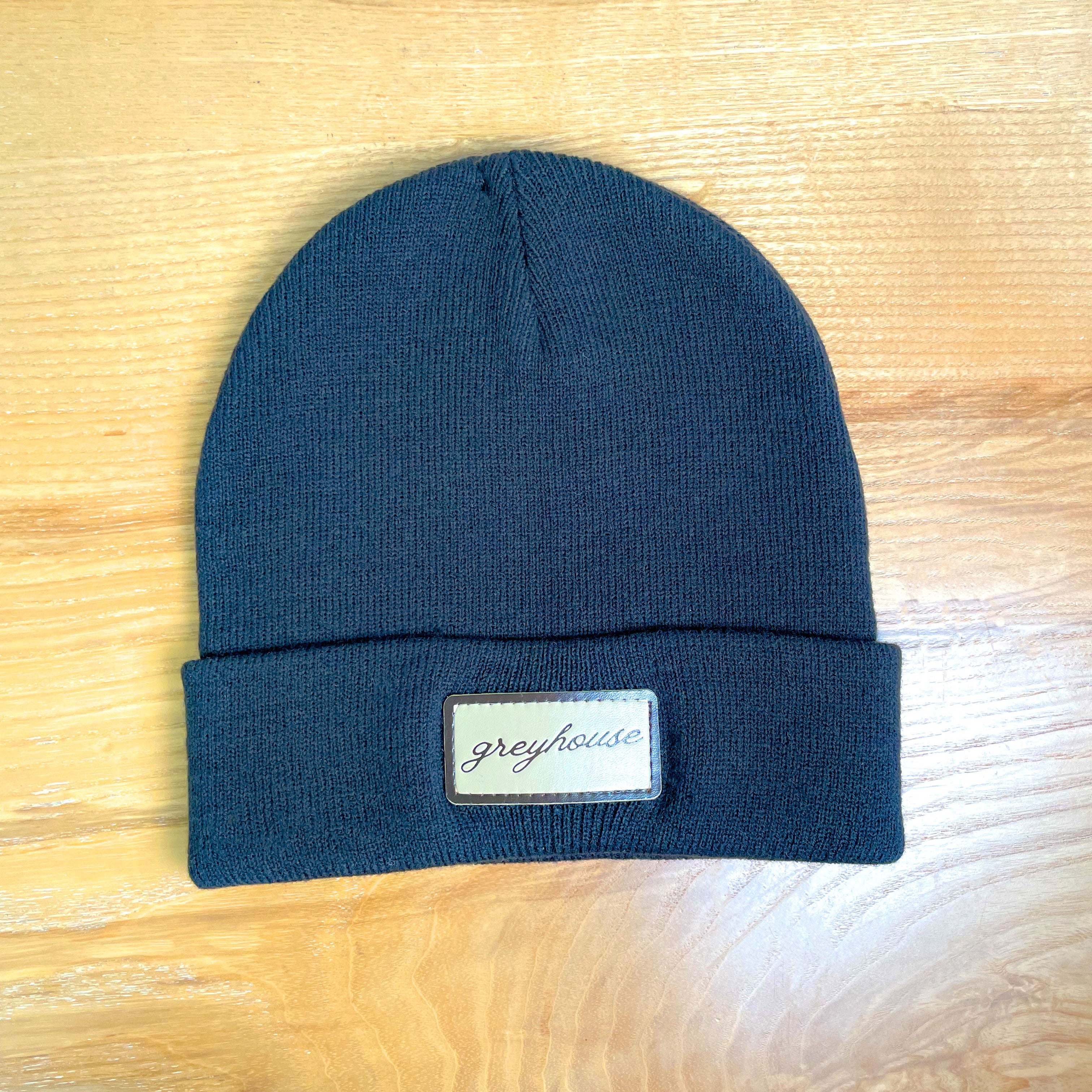 Greyhouse Leather Patch Beanie