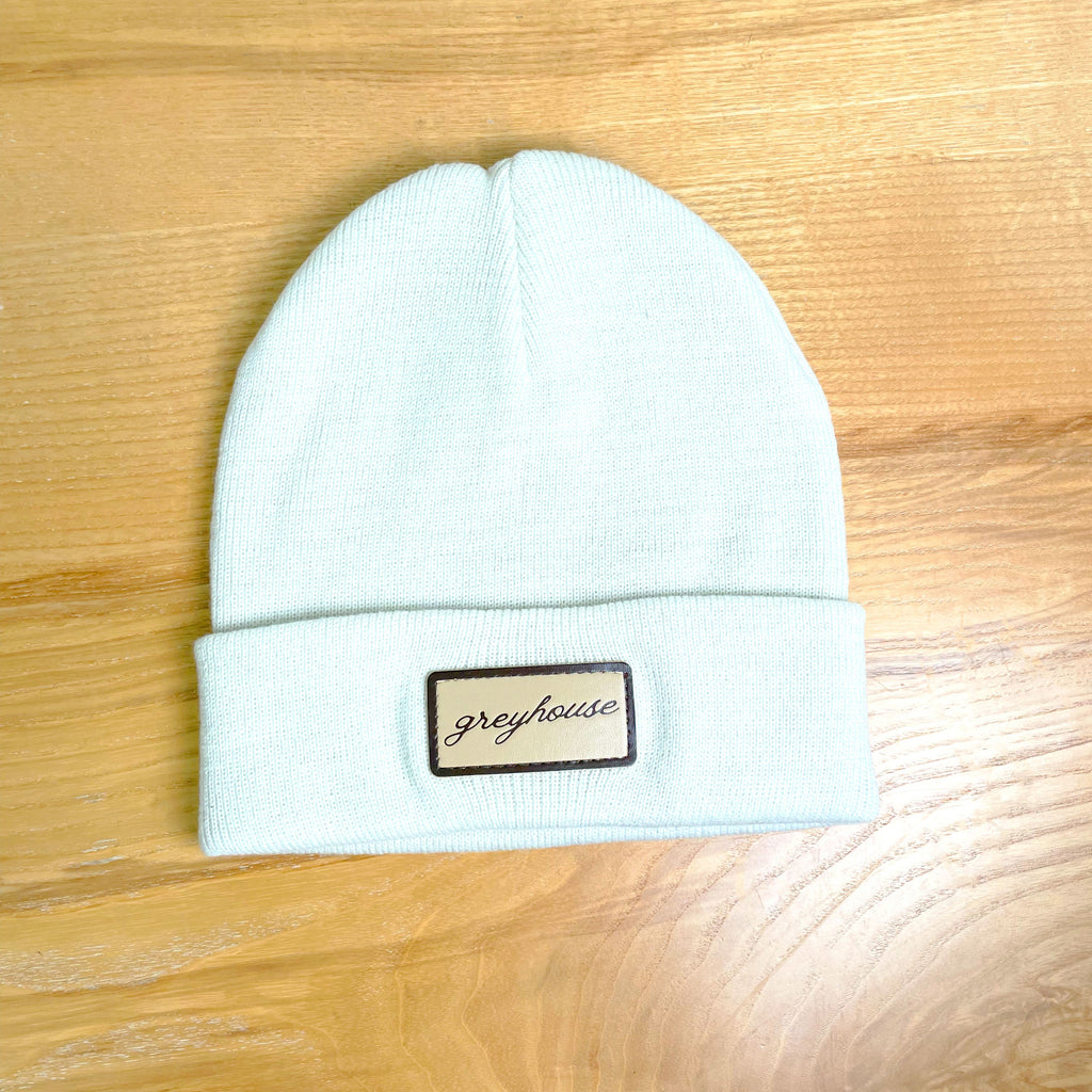 Greyhouse Leather Patch Beanie