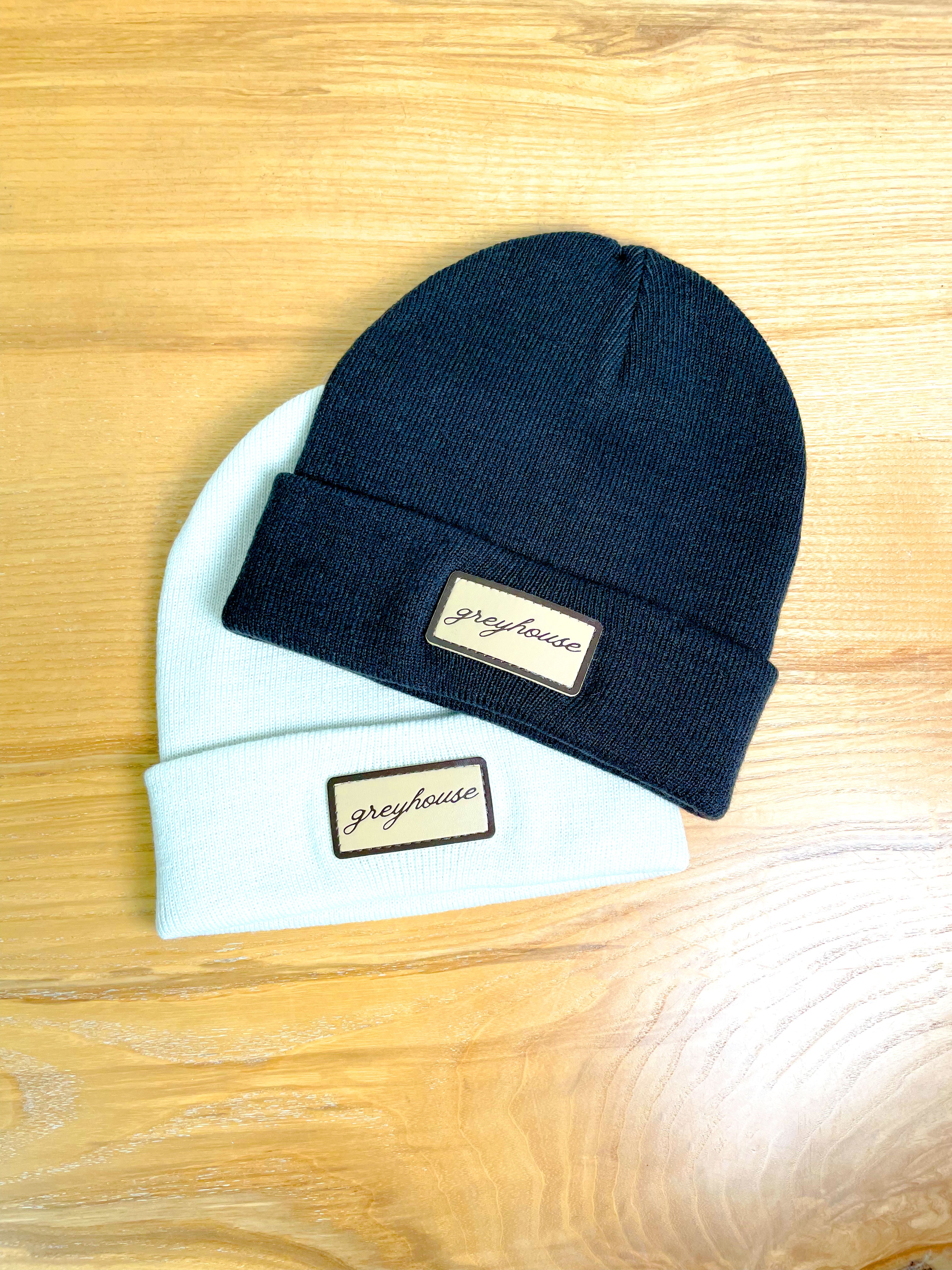 Greyhouse Leather Patch Beanie