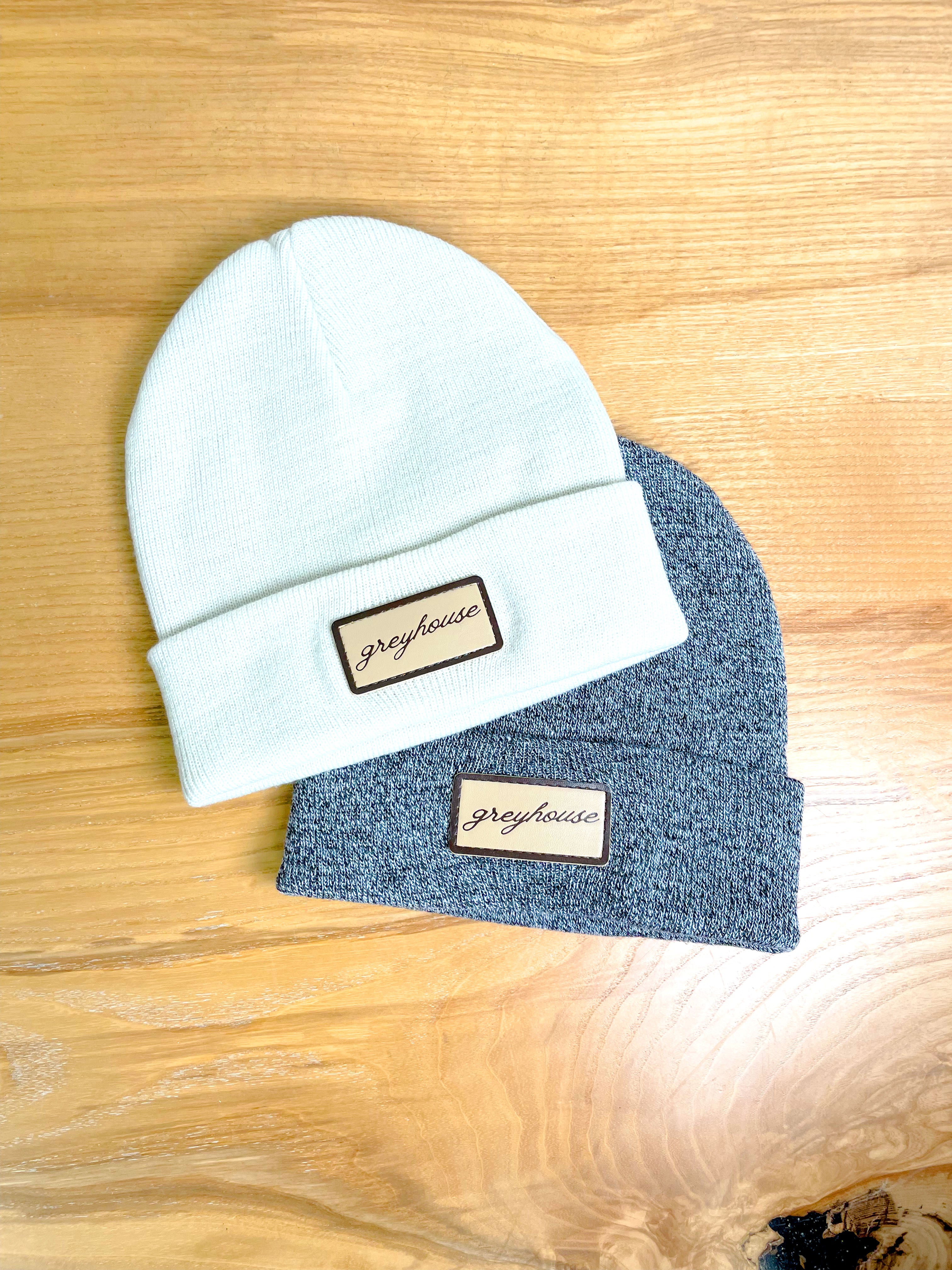 Greyhouse Leather Patch Beanie