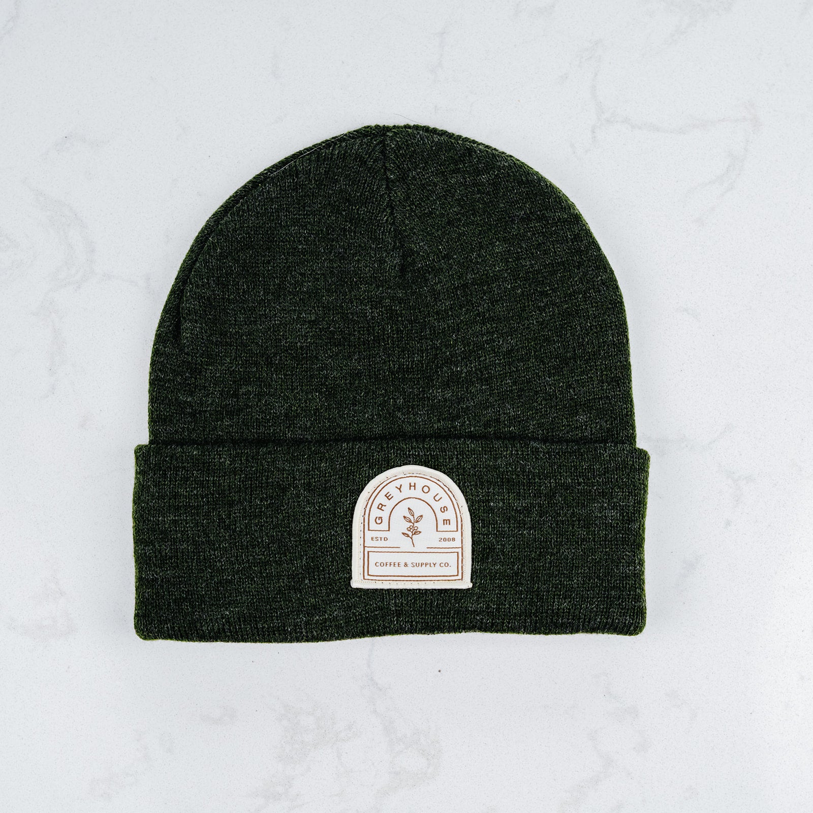 Beanie with Patch   Greyhouse Coffee